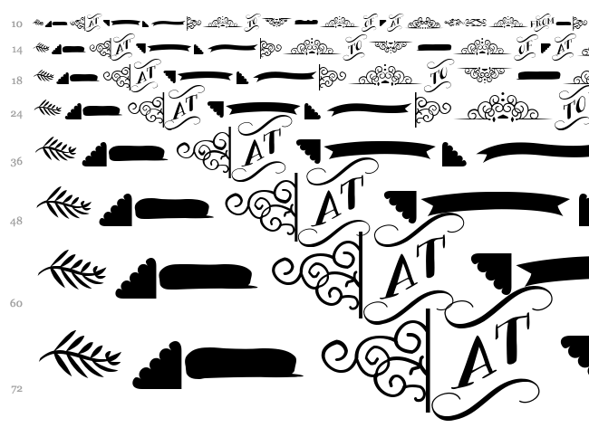Bergamot Ornaments font waterfall